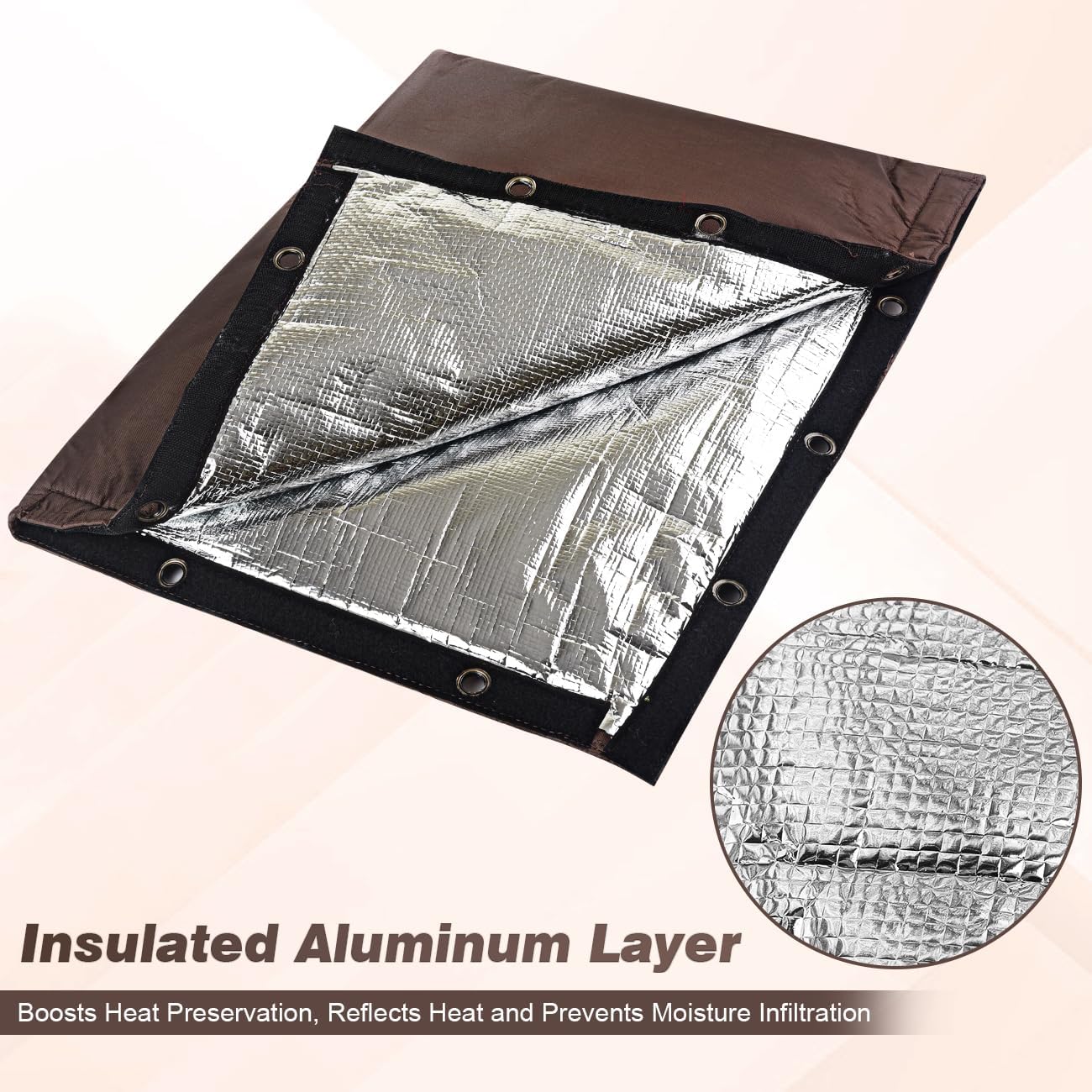 Backflow Preventer Insulation Cover - Winter Freeze Protection for Outdoor Pipes, Irrigation & Sprinkler Valves, 16''W x 20''H (Brown)